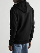 Balmain - Slim-Fit Logo-Flocked Organic Cotton-Jersey Zip-Up Hoodie - Black