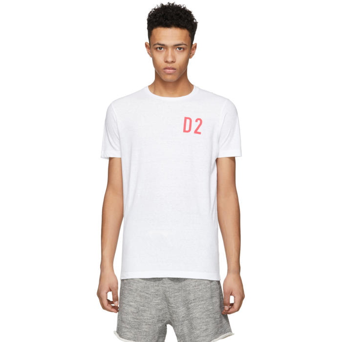 Photo: Dsquared2 White D2 New Surf T-Shirt
