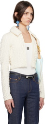 Tory Burch White Cropped Wool Silk Jacket