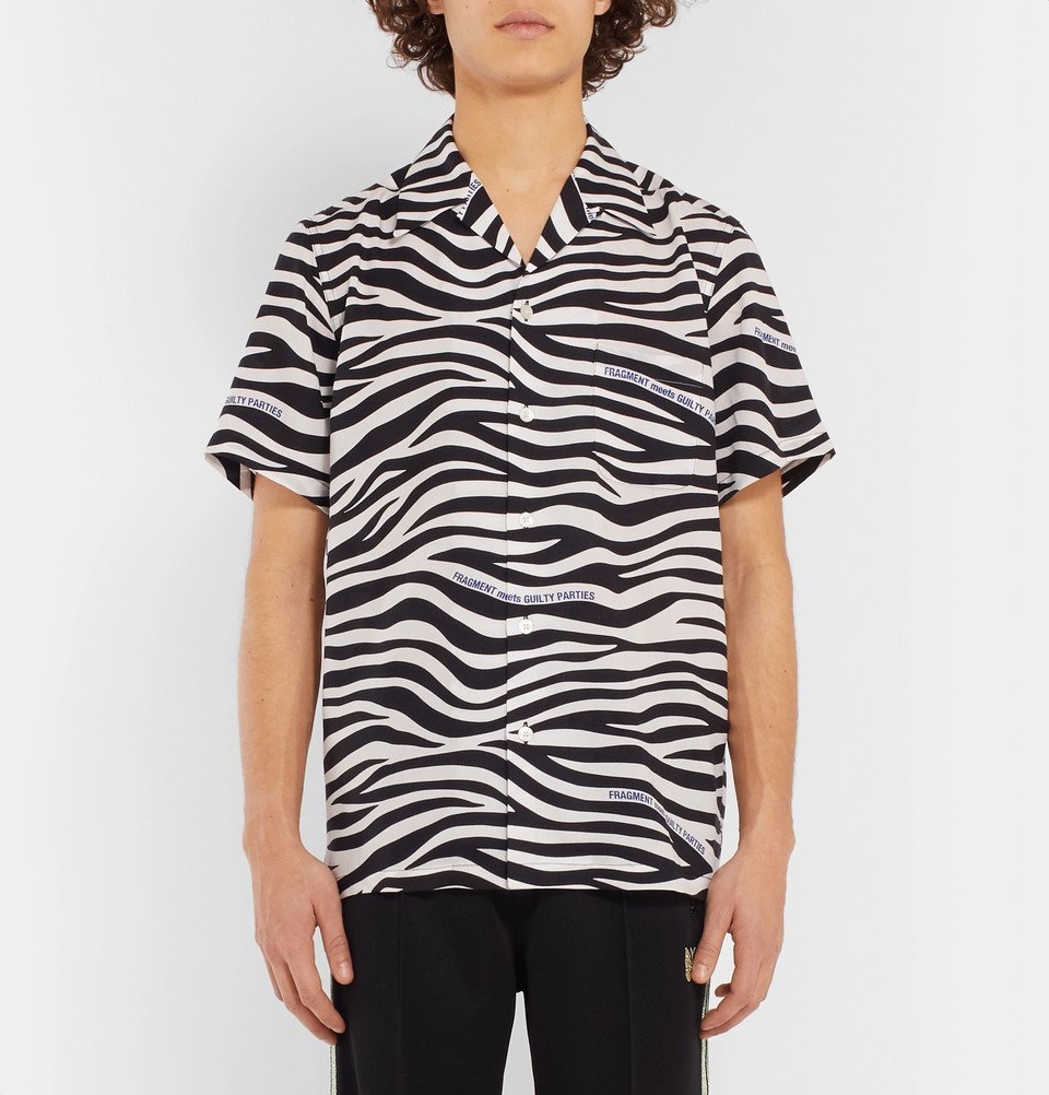 Wacko Maria - Fragment Camp-Collar Zebra-Print Lyocell Shirt