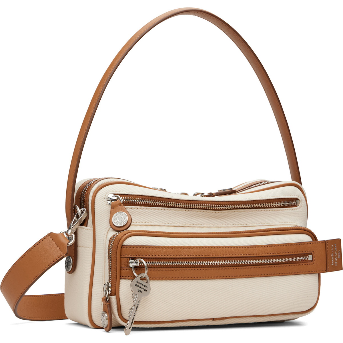 Acne Studios Beige & Brown Camero Party Canvas Bag