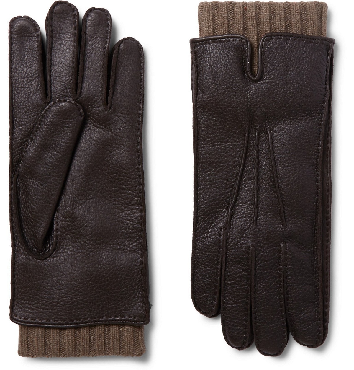 Loro Piana - Baby Cashmere-Lined Leather Gloves - Brown Loro Piana