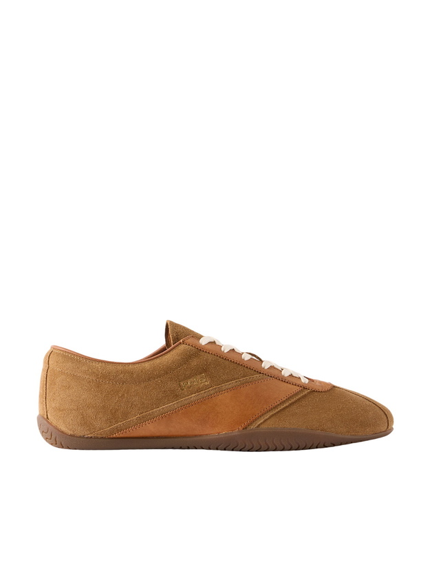 Photo: Polo Ralph Lauren - Racer Leather-Trimmed Suede Sneakers - Brown
