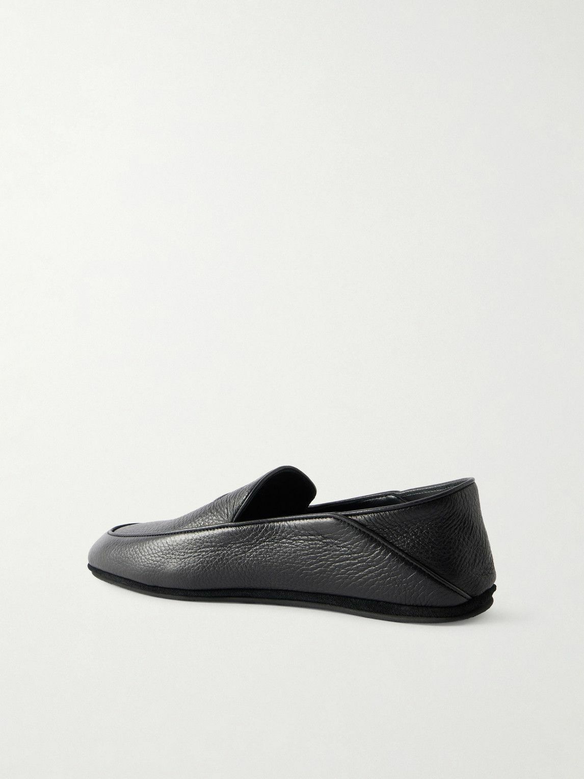 John Lobb - Kingston II Collapsible-Heel Full-Grain Deerskin Loafers - Black