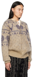South2 West8 Beige Mohair Cardigan