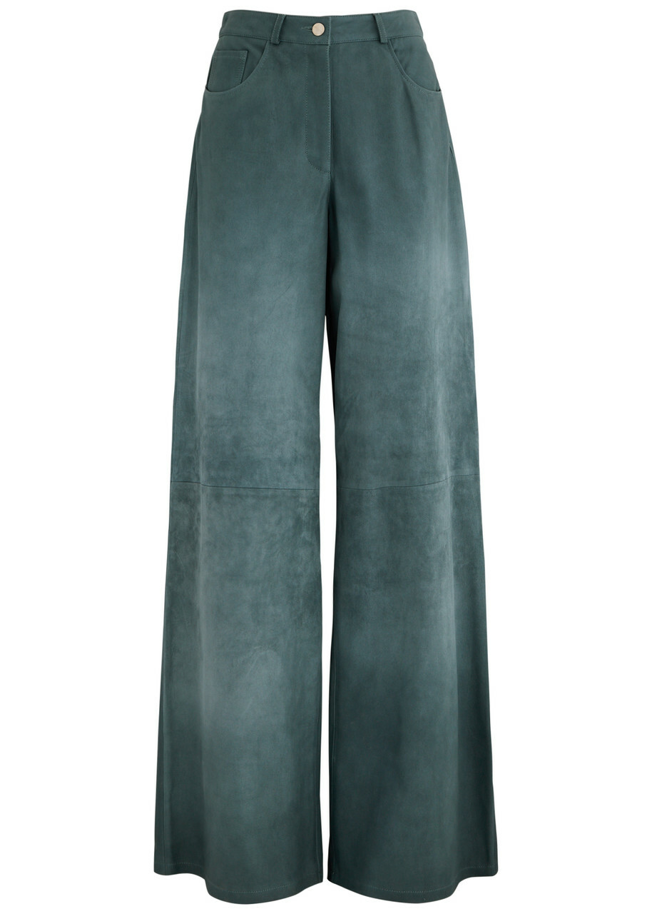 Arma Catania Degradé Wide-leg Suede Trousers Blue