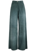 Arma Catania Degradé Wide-leg Suede Trousers Blue
