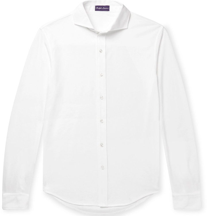 Photo: Ralph Lauren Purple Label - Cotton-Piqué Shirt - White