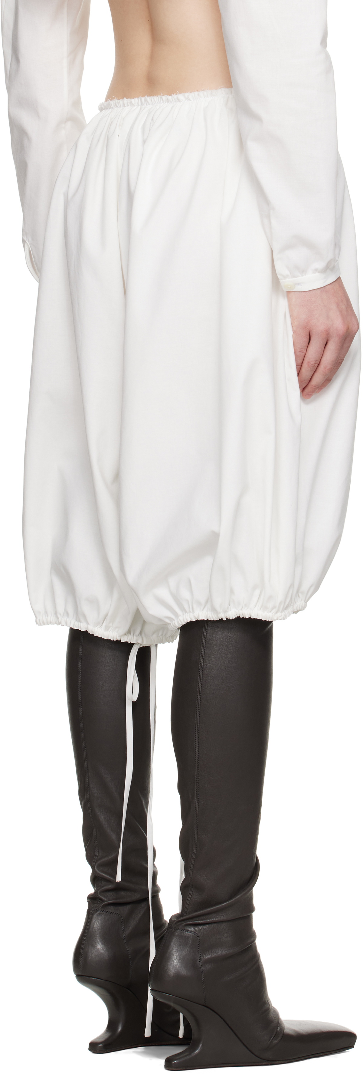 COLLEEN ALLEN White Cotton Gathered Bloomers