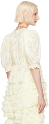 Yuhan Wang Off-White Floral Lace Blouse