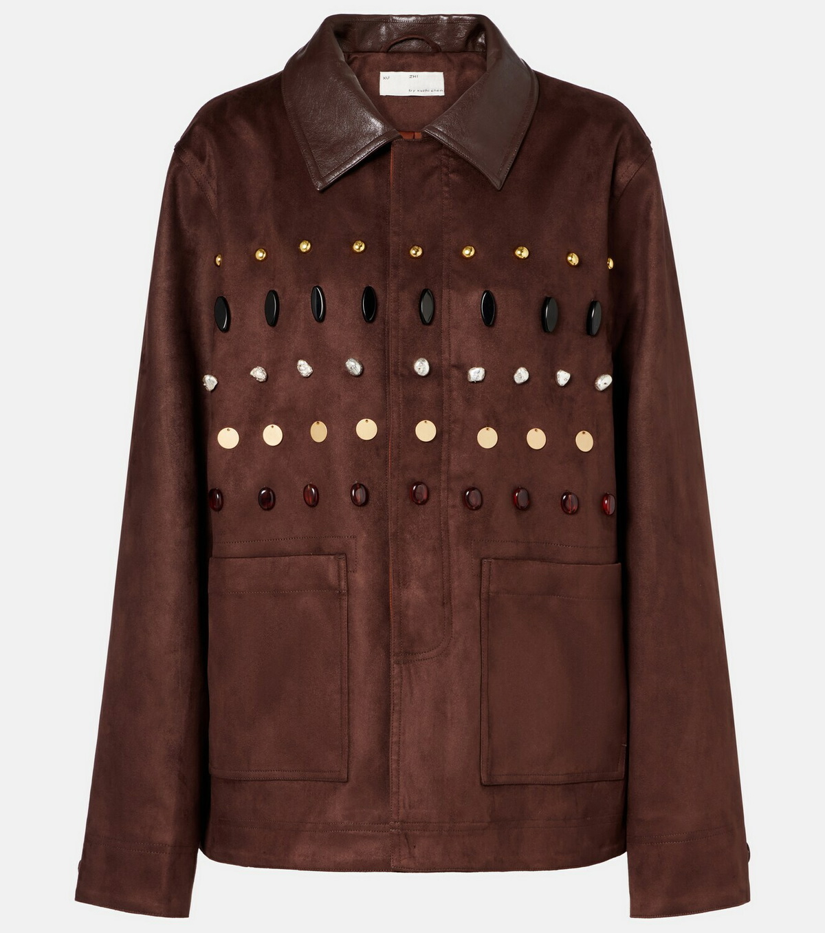 Xu Zhi Embellished faux suede jacket