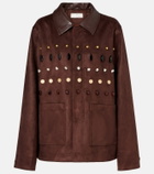 Xu Zhi Embellished faux suede jacket