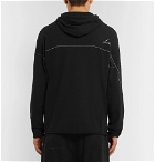 Isabel Benenato - Embroidered Loopback Jersey Hoodie - Black
