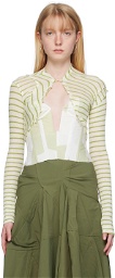 Talia Byre Green & Beige Striped Cardigan