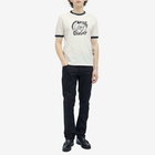 Nudie Jeans Co Men's Ricky Fuzz Ringer T-Shirt in Off White