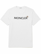 Moncler - Slim-Fit Logo-Flocked Cotton-Jersey T-Shirt - White