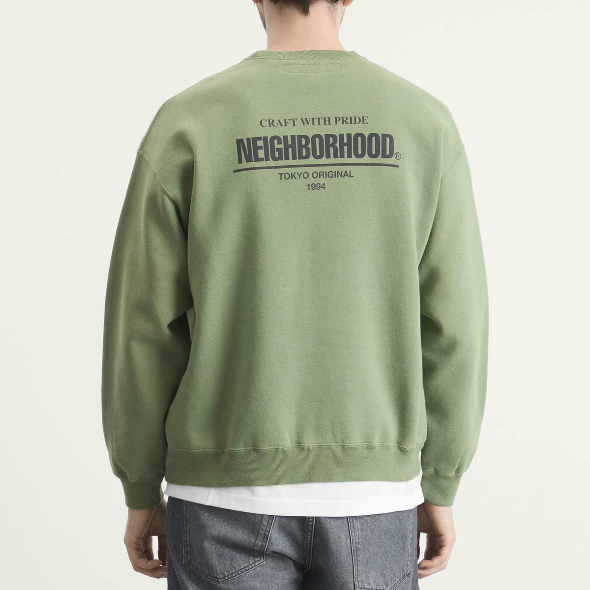Neighborhood Men's Plain Logo Sweatshirt in Green