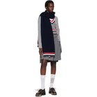 Thom Browne Navy Cable Knit Wool Scarf