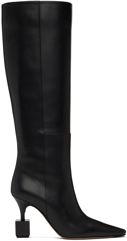 Photo: JACQUEMUS Black La Casa 'Les bottes Bisou' Tall Boots