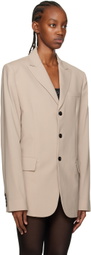 Nensi Dojaka Beige Button-Down Blazer