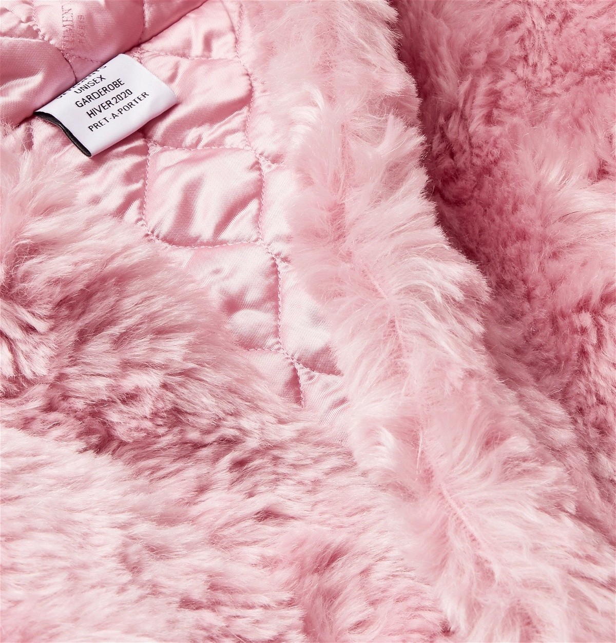 VETEMENTS - Printed Faux-Fur Coat - Pink Vetements