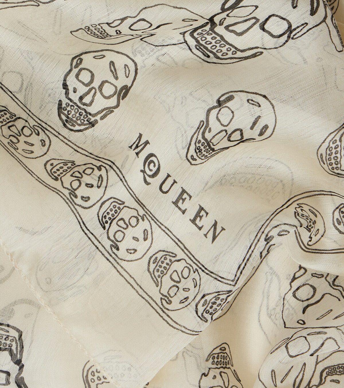 McQueen Printed silk scarf