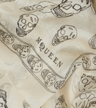 McQueen Printed silk scarf
