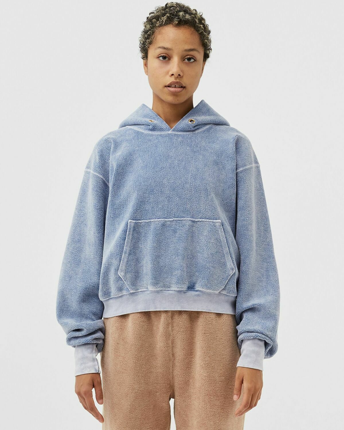 Les Tien Crop Hoodie Blue Hoodies
