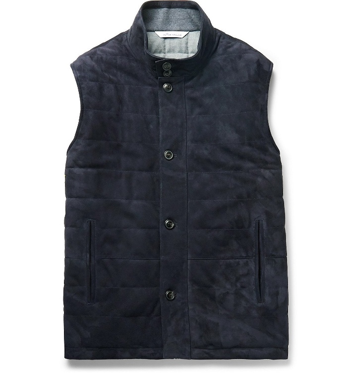 Photo: Peter Millar - Quilted Suede Gilet - Blue