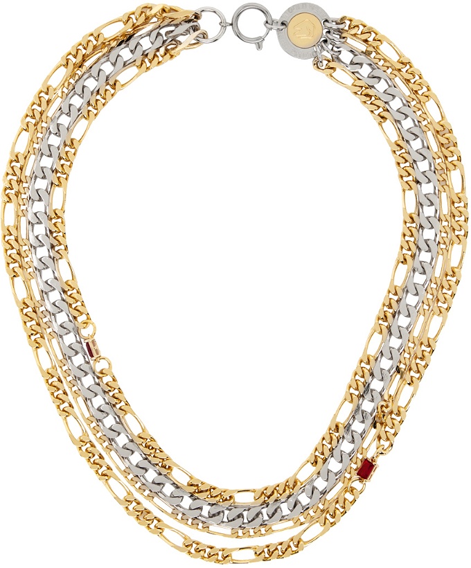 Photo: IN GOLD WE TRUST PARIS SSENSE Exclusive Silver & Gold Curb Chain Necklace