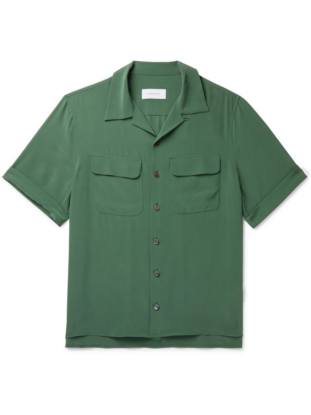 Photo: EQUIPMENT - The Original Camp-Collar Silk Shirt - Green - S