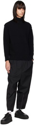 Isabel Benenato Black Distressed Turtleneck