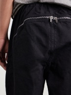 DRKSHDW by Rick Owens - Long Boxers Butt Zipp Straight-Leg Cotton-Canvas Shorts - Black