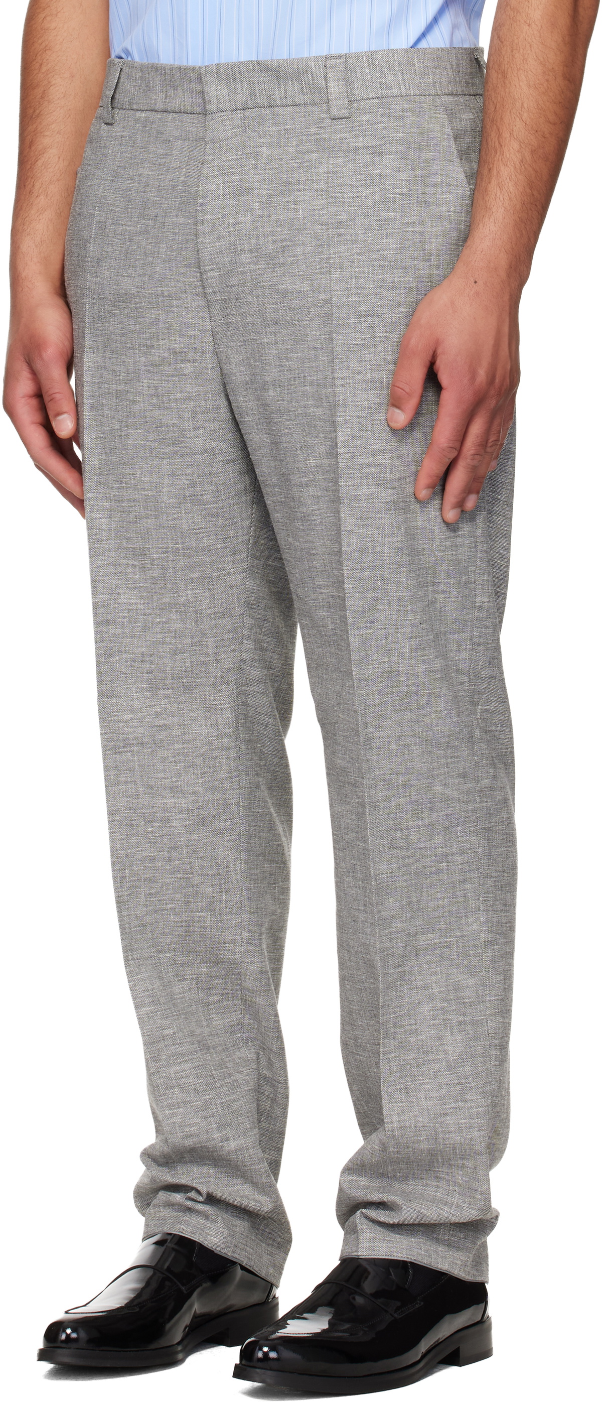 Hugo Gray Two-Piece Modern-Fit Sharkskin Suit