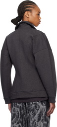 GANNI Gray Heavy Fleece Zip Up Jacket