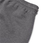 Ninety Percent - Wide-Leg Mélange Loopback Organic Cotton-Jersey Drawstring Shorts - Gray