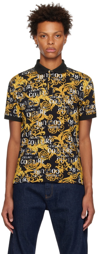 Photo: Versace Jeans Couture Black & Yellow Printed Polo