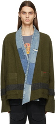 Greg Lauren Khaki Vintage Army Blanket GL1 Cardigan