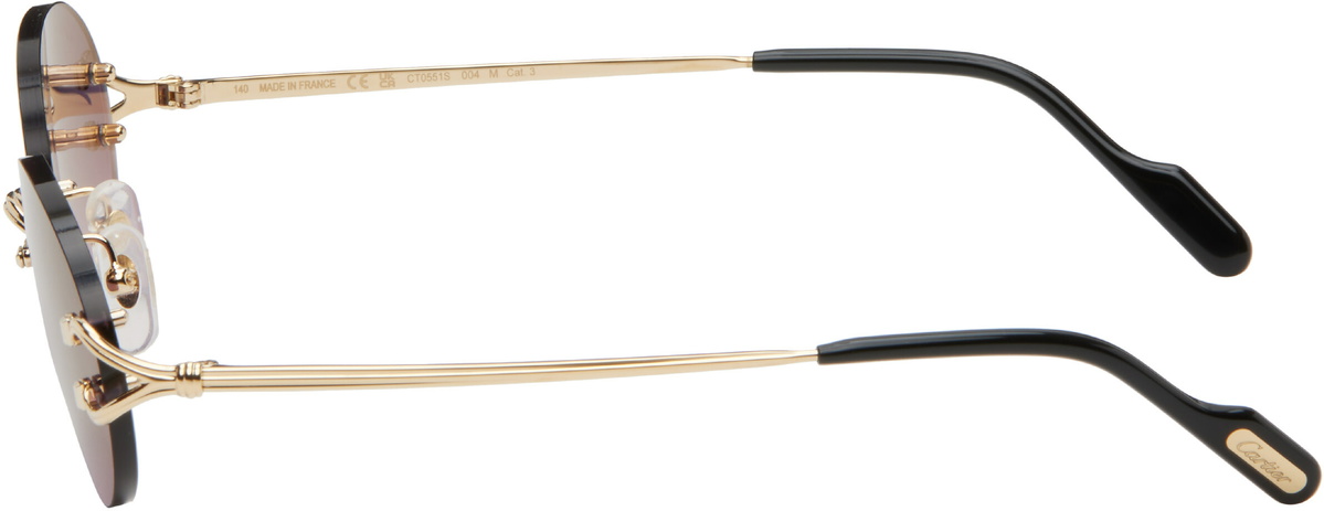Cartier Gold Signature C Round Sunglasses