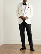 Brunello Cucinelli - Satin-Trimmed Silk-Twill Tuxedo Jacket - Neutrals