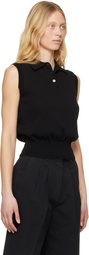 Nothing Written Black Knit Sleeveless Polo