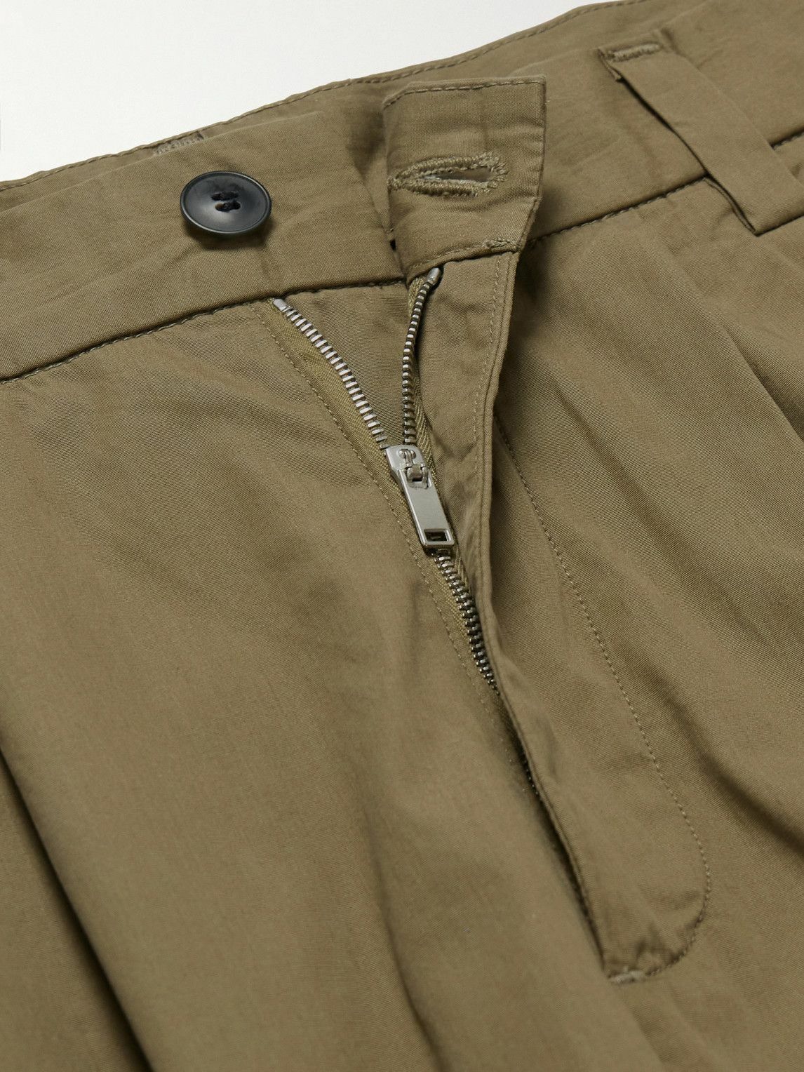 AGOLDE - Slater Straight-Leg Pleated Cotton-Twill Trousers - Green