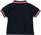 Moncler Enfant Baby Blue Striped Polo