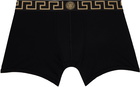 Versace Underwear Two-Pack Black Greca Border Boxer Briefs