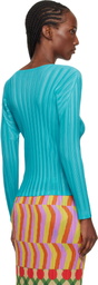 PLEATS PLEASE ISSEY MIYAKE Blue Rib Pleats January T-shirt