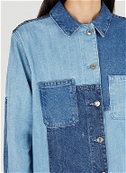 Pieced Patchwork Denim Jacket in Blue