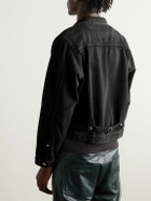 Enfants Riches Déprimés - Appliquéd Distressed Panelled Denim Jacket - Gray