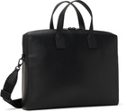 Paul Smith Black Straw-Grain Embossed Leather Folio Briefcase
