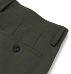 Mr P. - Dark-Green Slim-Fit Stretch-Wool Trousers - Men - Green