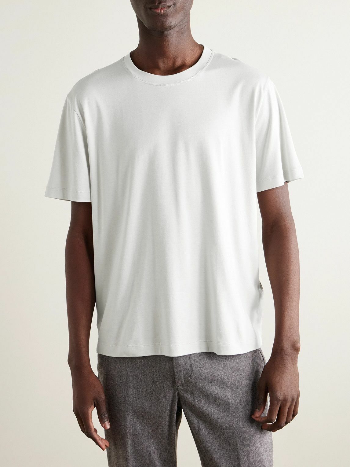 Eleventy - Cotton and Modal-Blend Jersey T-Shirt - Gray